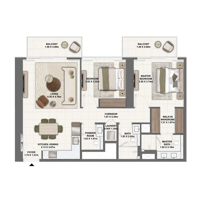 2 bedroom Apartments -  Silva Dubai Creek Harbour