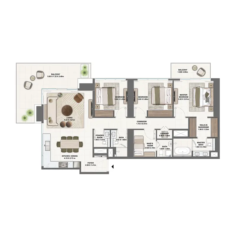 3 bedroom Apartments -  Silva Dubai Creek Harbour