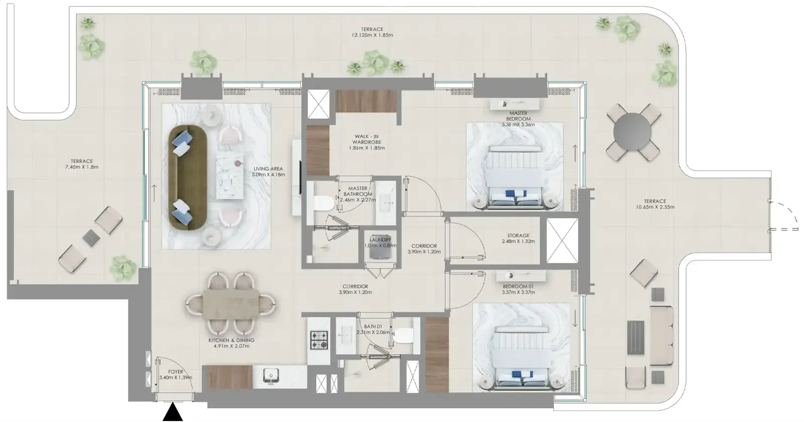 2 Bedrooms apartments - Baystar by Vida