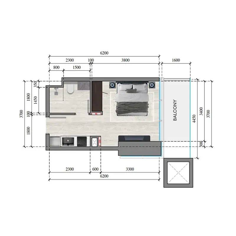 Studio apartments - Auresta Tower