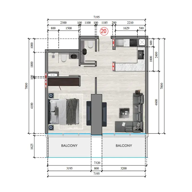 1 Bedroom apartments - Auresta Tower