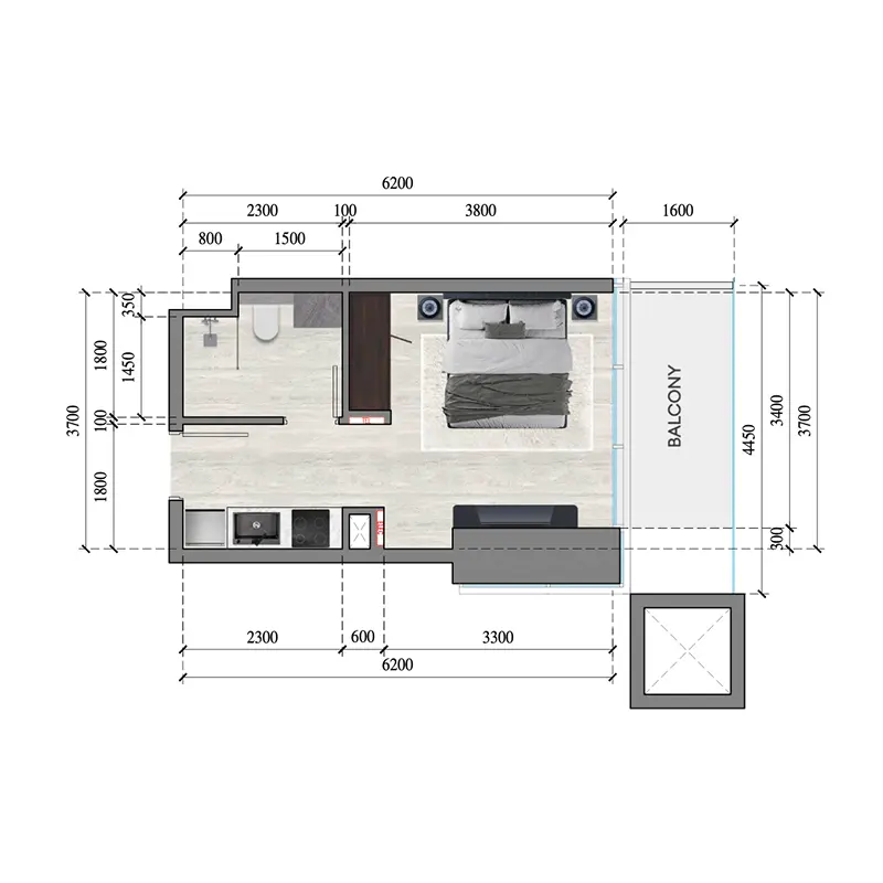 Studio Apartments floor plan