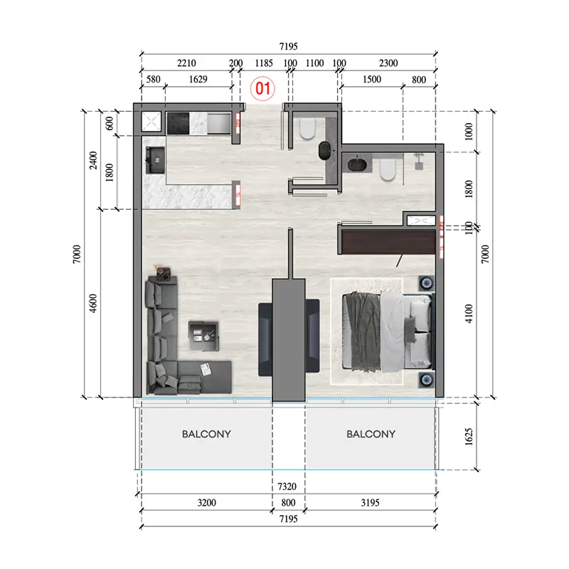 1 bedroom Apartments -  Auresta Tower