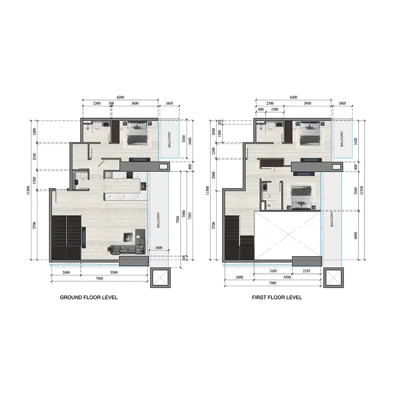 3 bedroom Duplex -  Auresta Tower