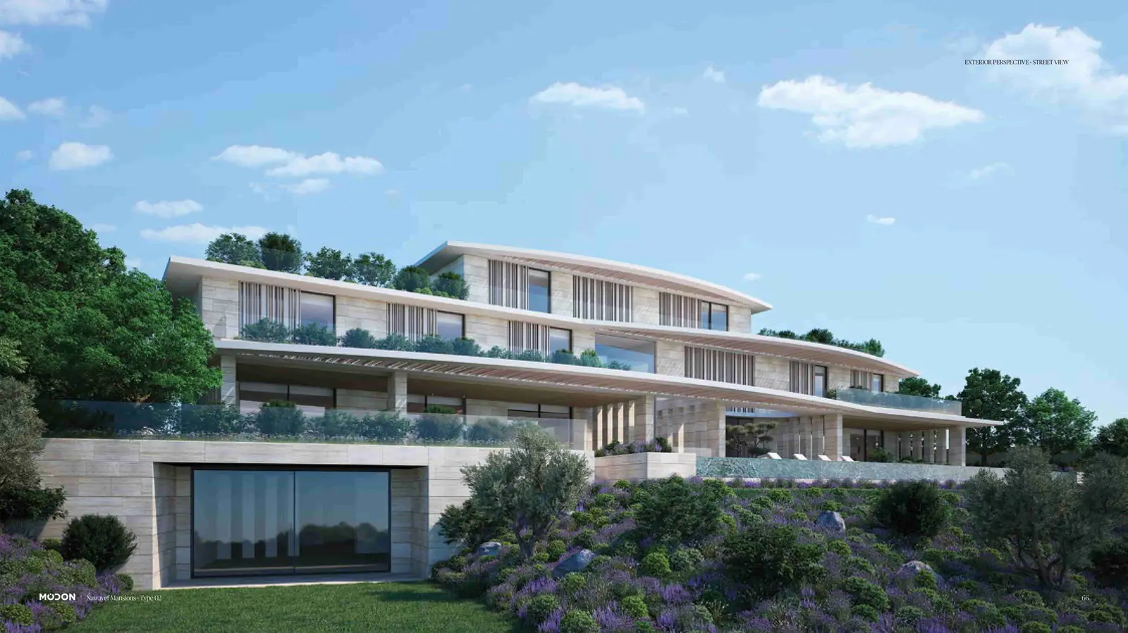Contemporary villa architecture with Arabian Gulf backdrop at Nawayef West Hill Hudayriyat Island upscale residences Abu Dhabi