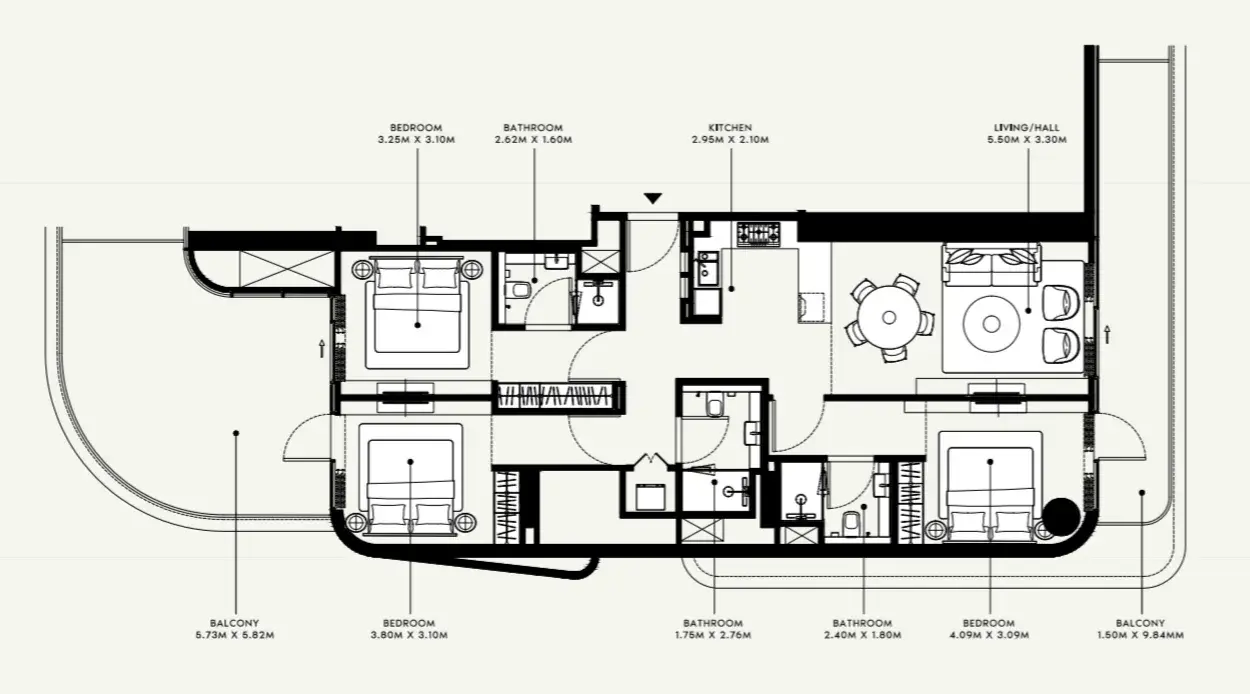 3 Bedrooms apartments - Azizi Ruby