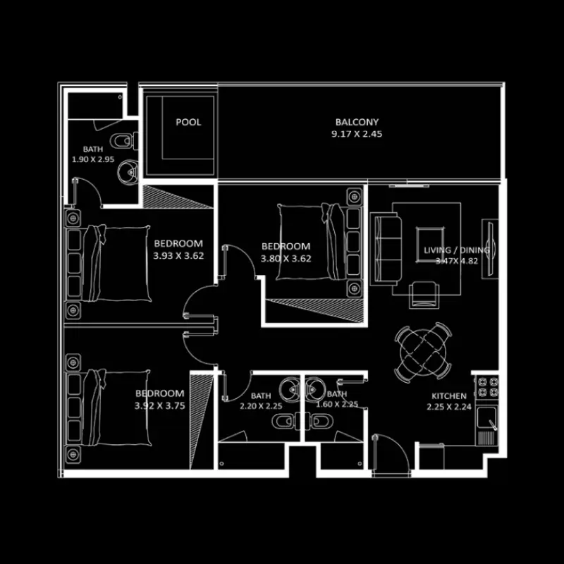 3 bedroom