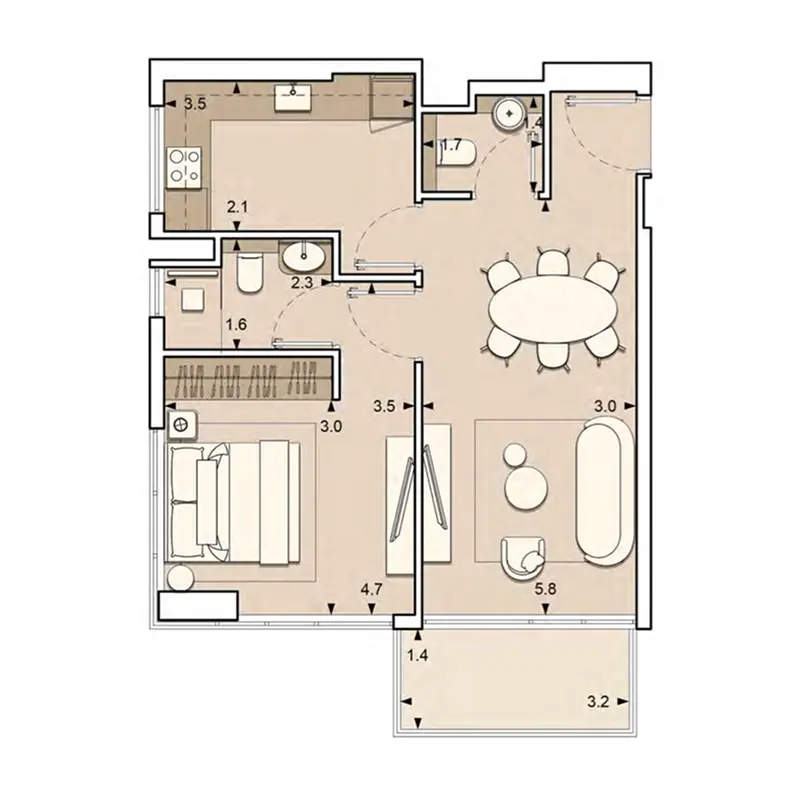1 bedroom
