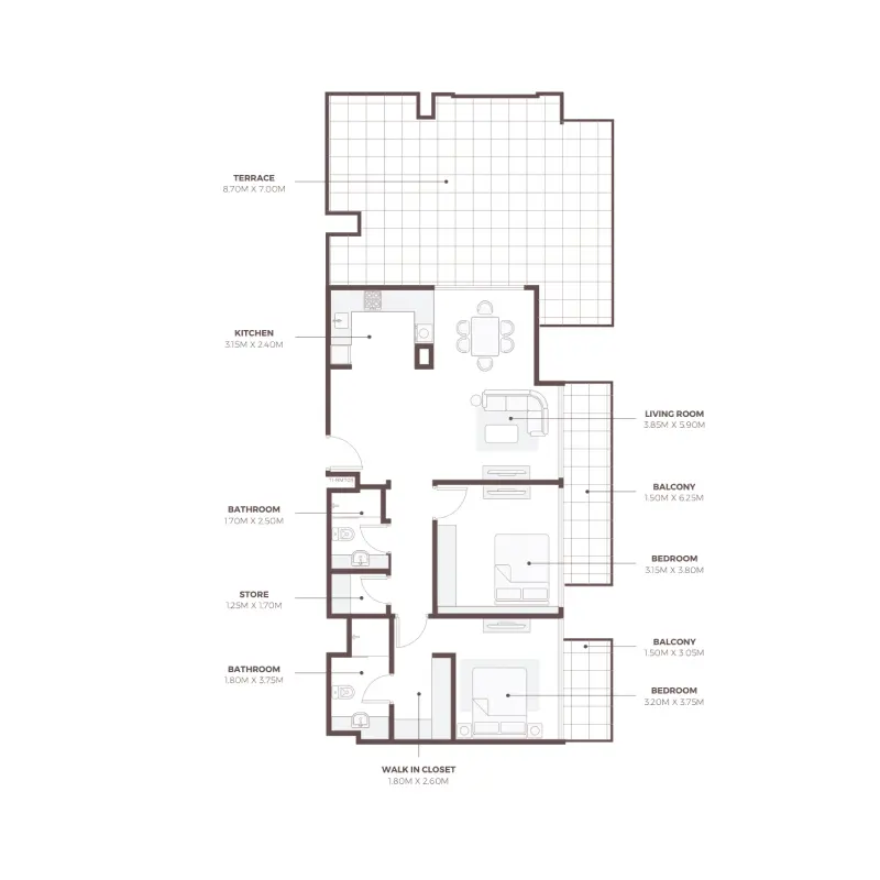 2 bedroom