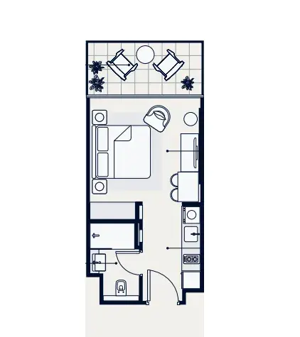 Studio apartments - Azizi Venice floor plan