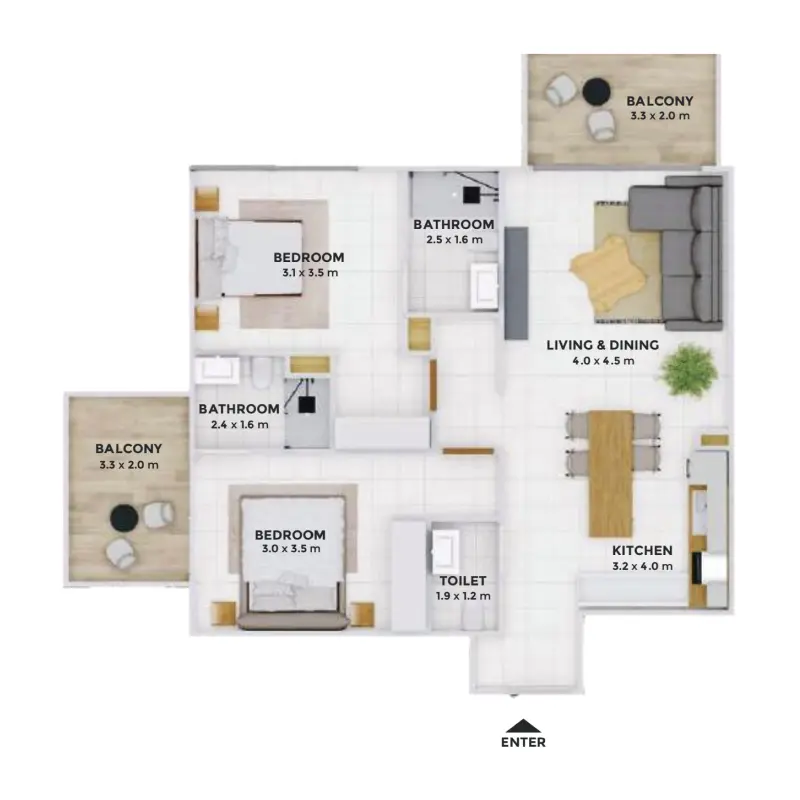 2 bedroom