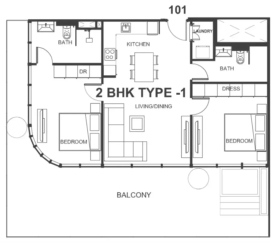 2 Bedrooms apartments - Interstellar Tower