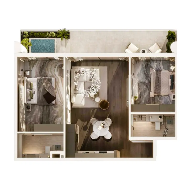 1 bedroom floor plan
