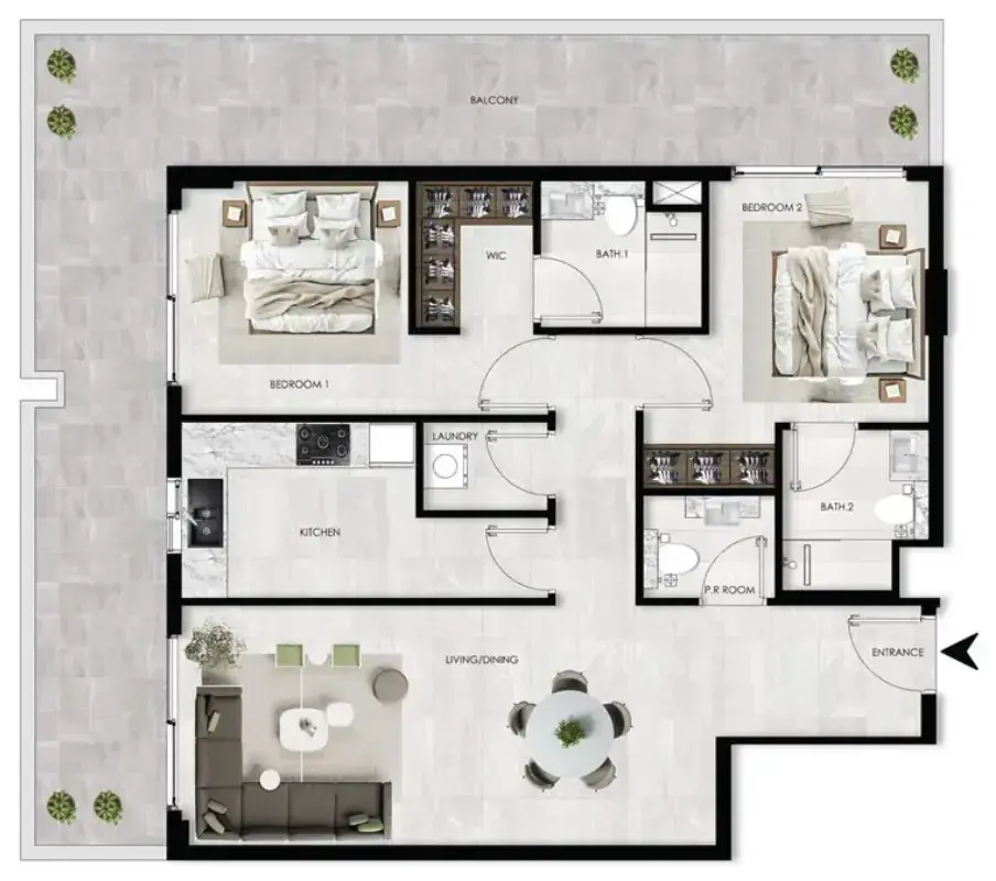 2 Bedrooms apartments - The Willows Residences