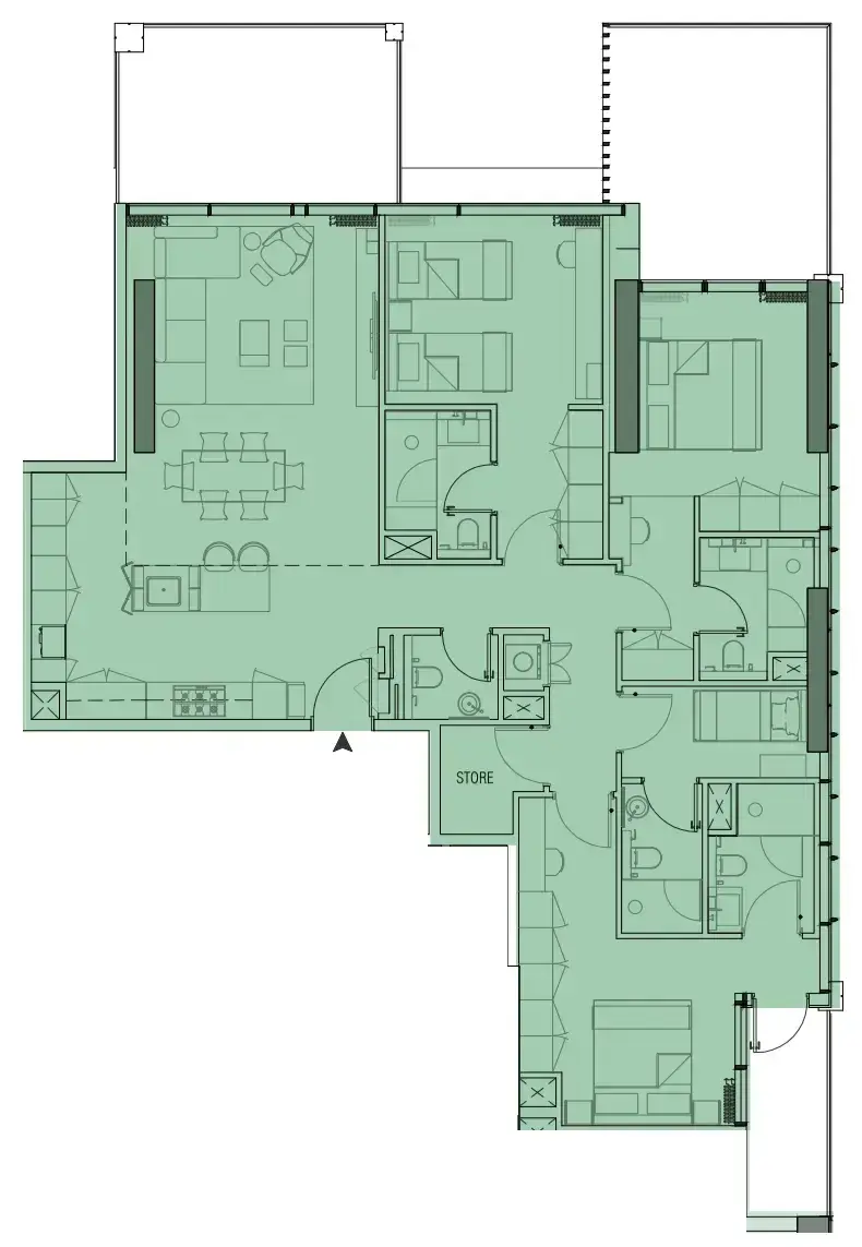 3.5 bedrooms apartments - Wynwood Horizon