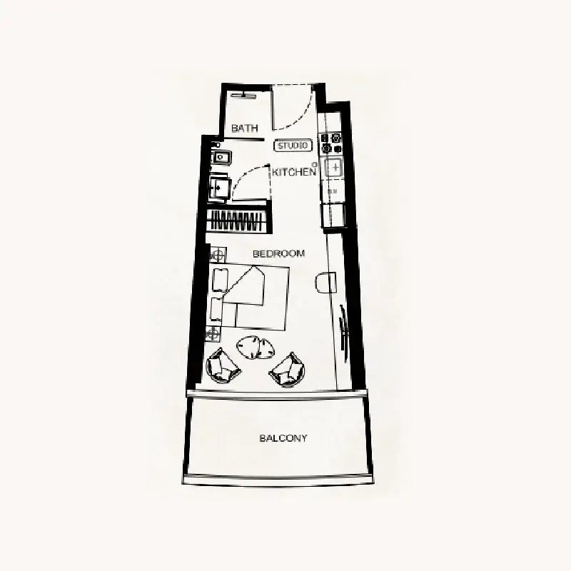 Studio apartments - Binghatti Flare