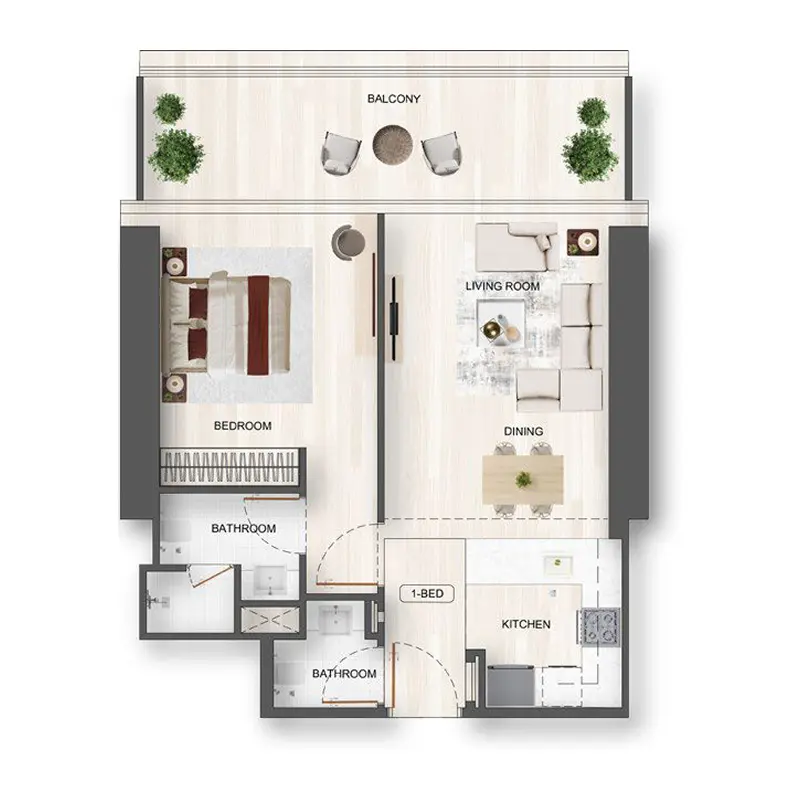 1 bedroom Apartments -  Binghatti Flare