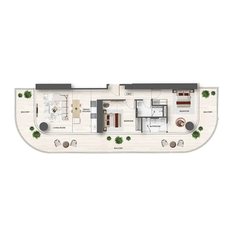 2 bedroom Apartments -  Binghatti Flare