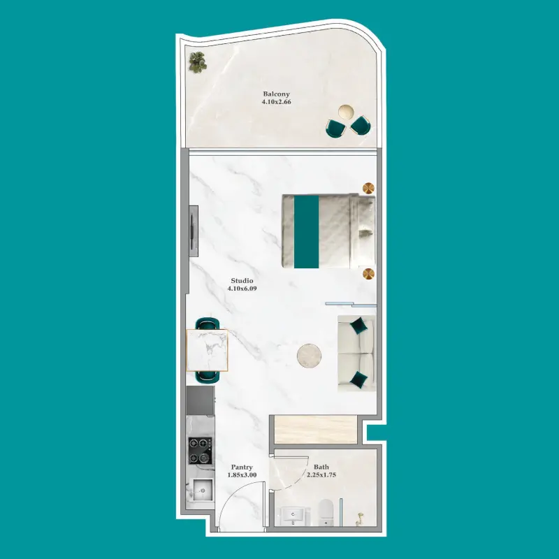 Studio Apartments floor plan