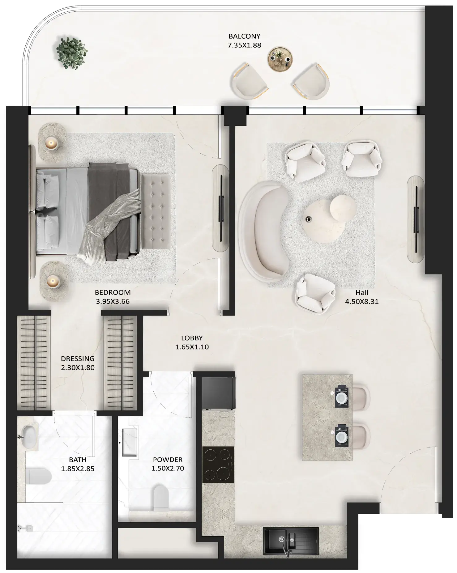 1 Bedroom apartments - SquareX One