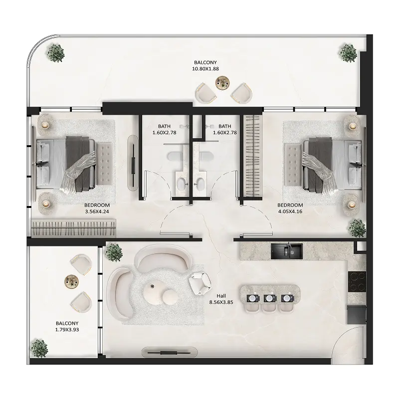 2 bedroom Apartments -  SquareX One