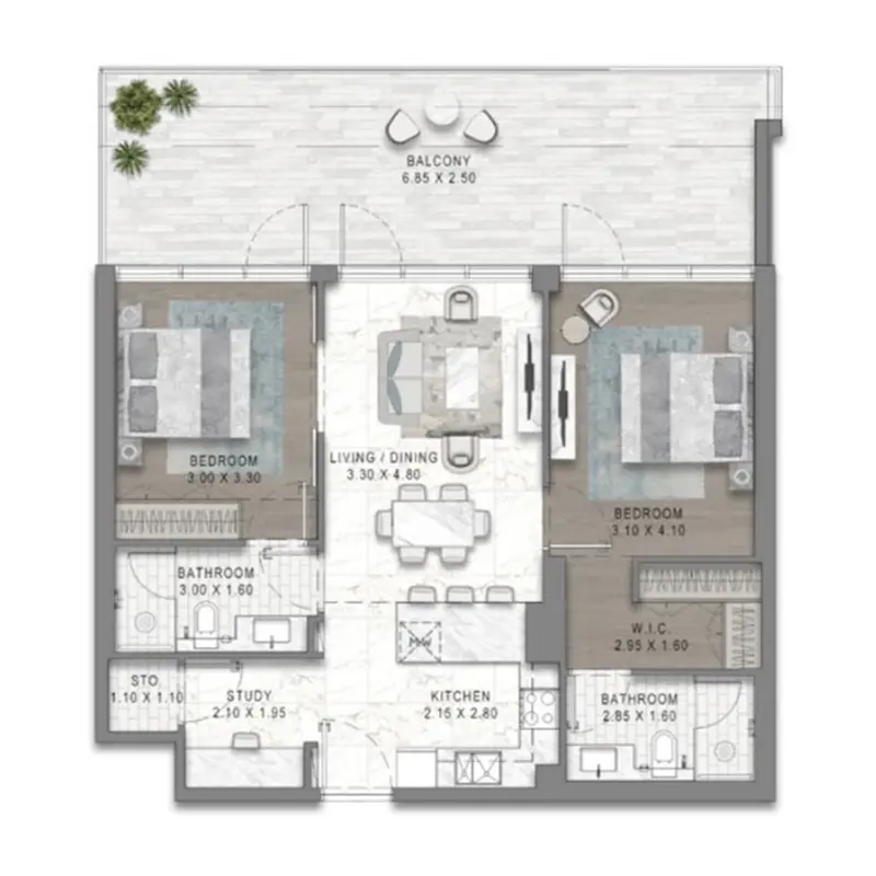 2 bedroom Apartments -  Damac District