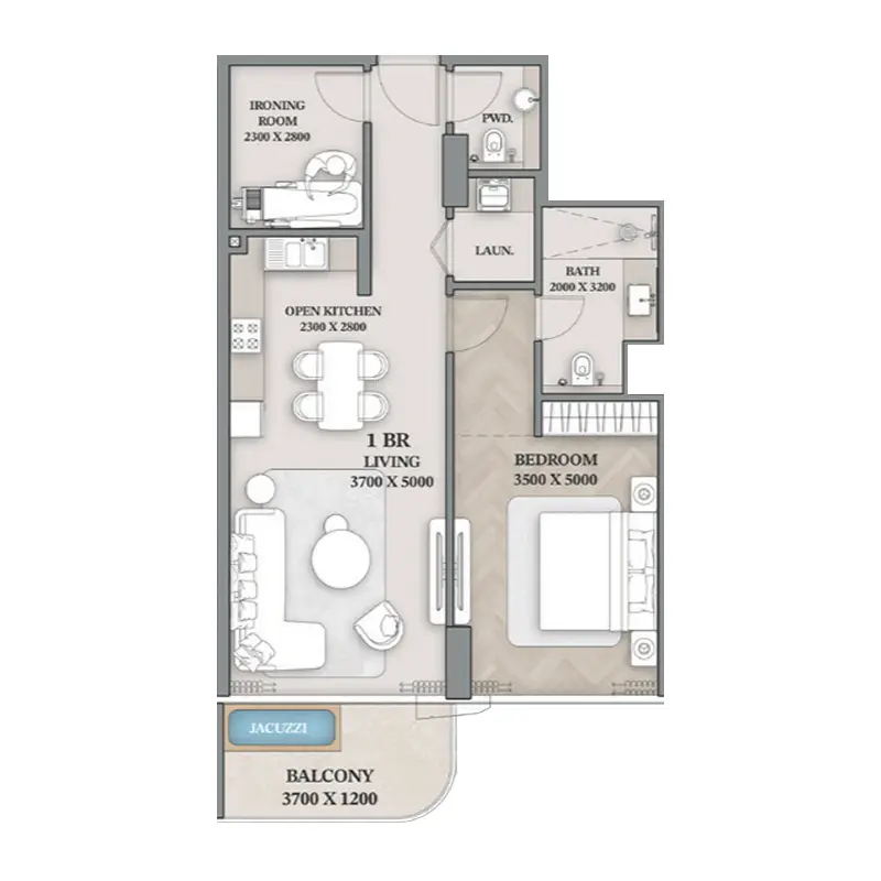 1 bedroom Apartments floor plan