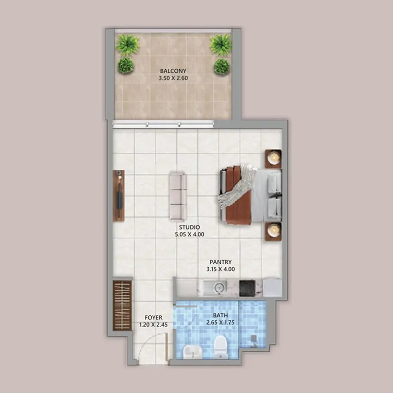 Studio Apartments floor plan