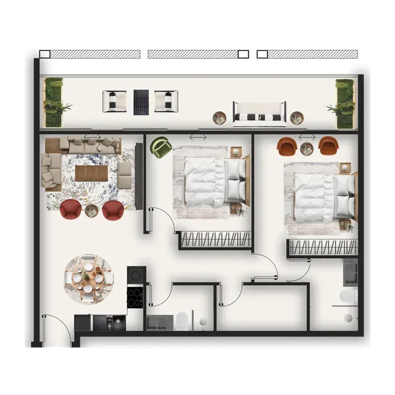 2 Bedrooms apartments - MAAK Residence
