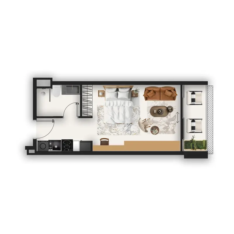 Studio Apartments floor plan