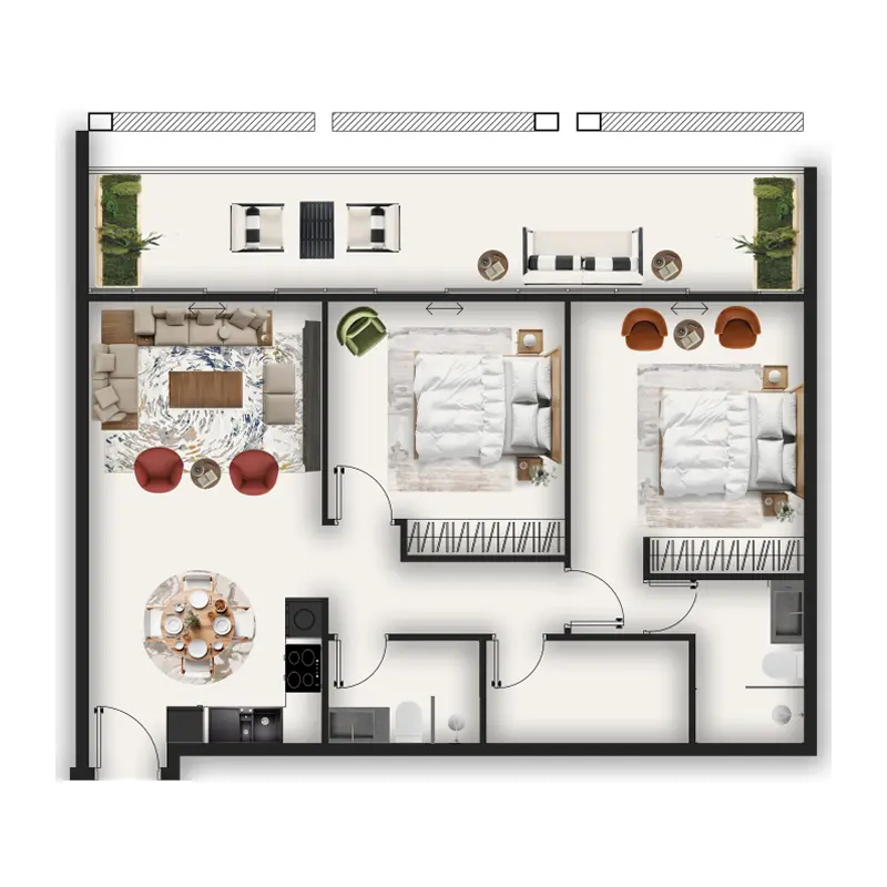 2 bedroom Apartments -  MAAK Residence