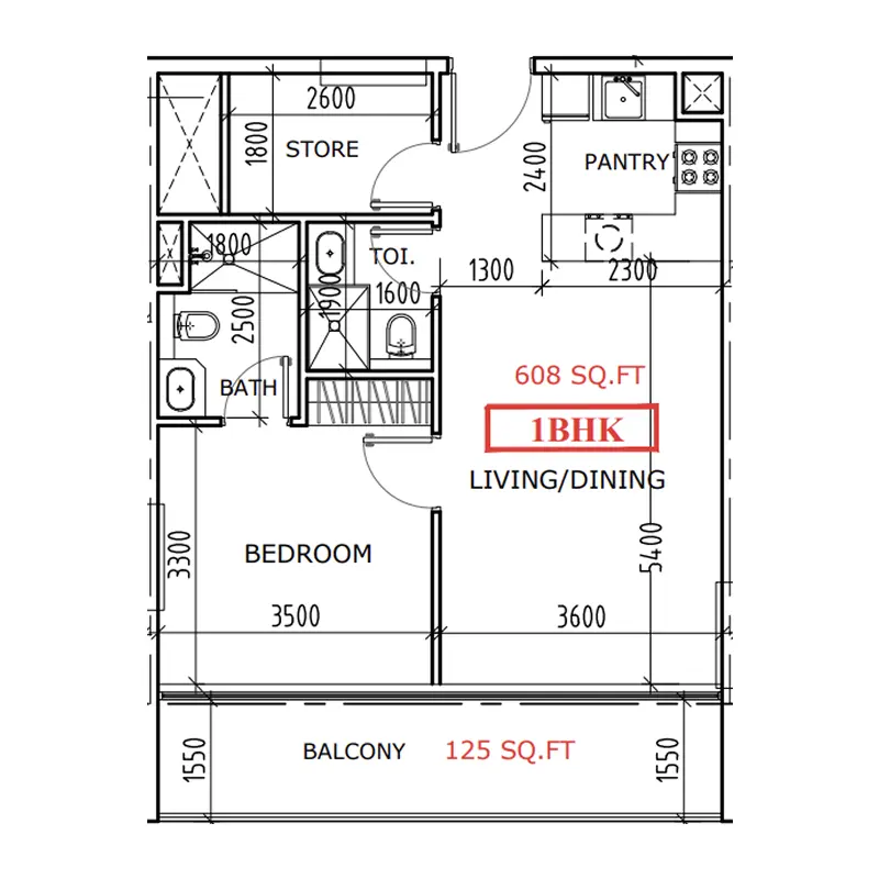 1 bedroom Apartments floor plan
