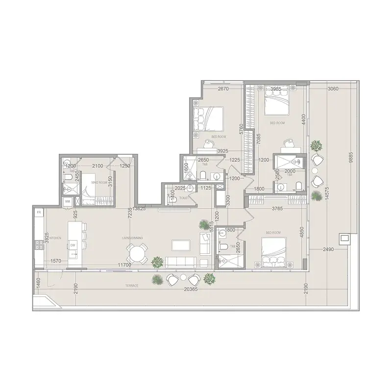 3 Bedrooms apartments - EVERGR1N House 4