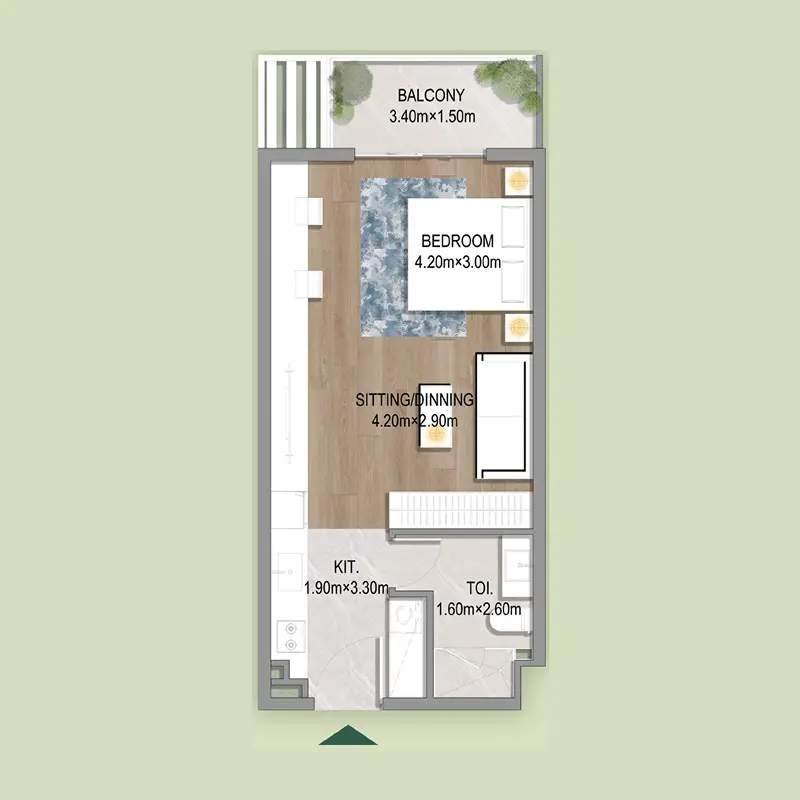 Studio Apartments floor plan