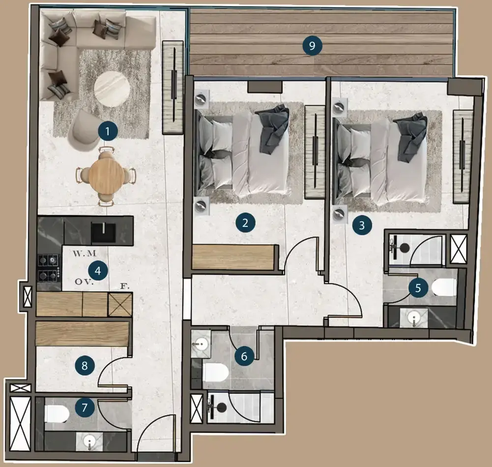 2 Bedrooms apartments - Mi Casa
