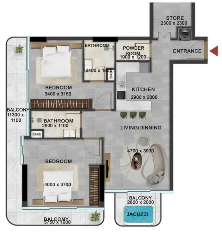 2 Bedrooms apartments - Vivanti Residences by Meteora