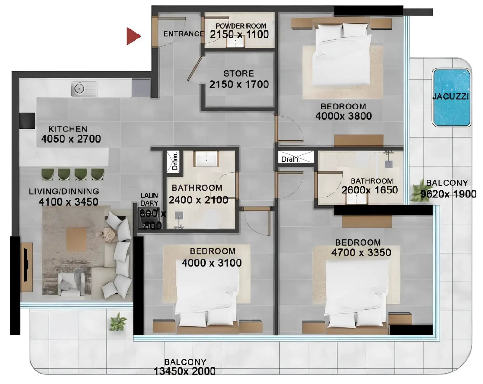3 Bedrooms apartments - Vivanti Residences by Meteora