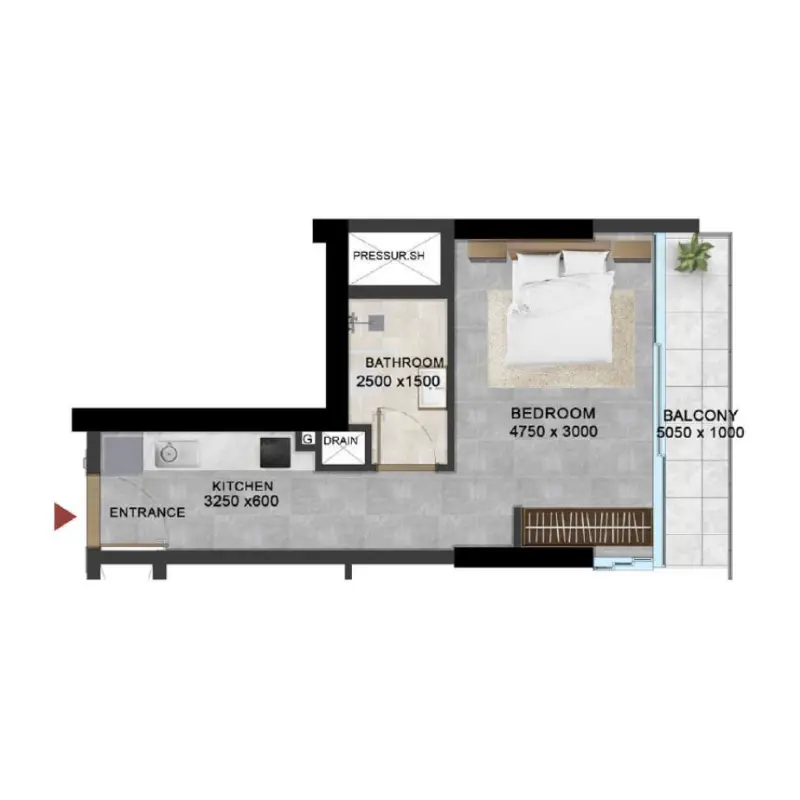Studio Apartments floor plan