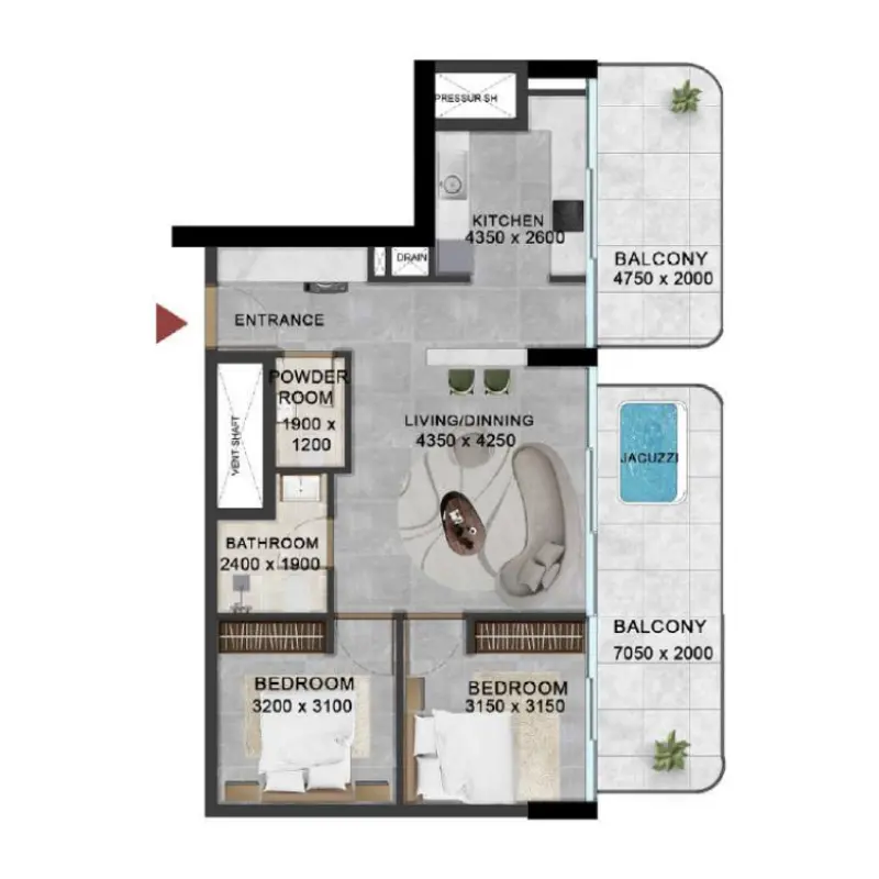 2 bedroom Apartments -  Vivanti Residences by Meteora