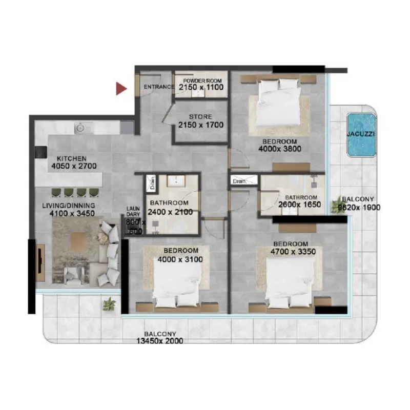 3 bedroom Apartments -  Vivanti Residences by Meteora