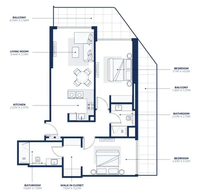 2 Bedrooms apartments - Creek Views 3