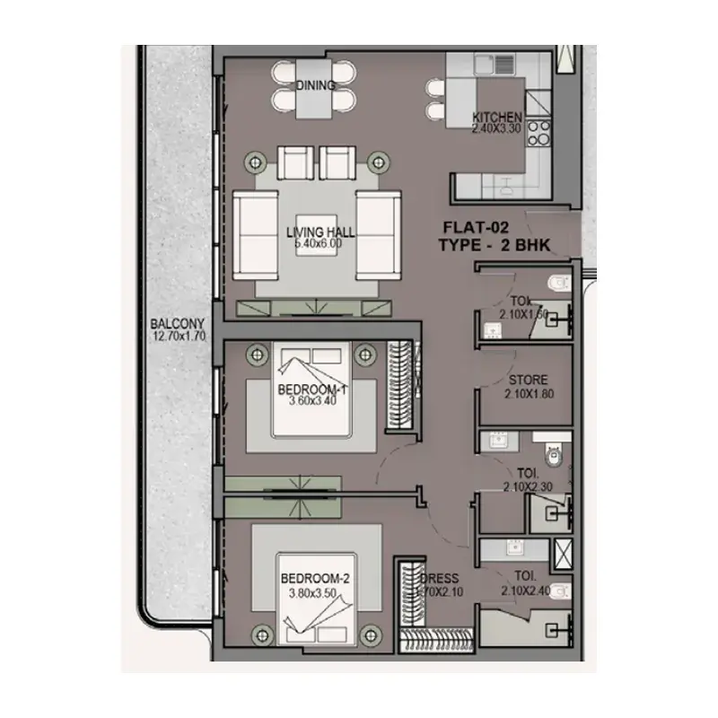 2 Bedrooms apartments - Helvetia Residences