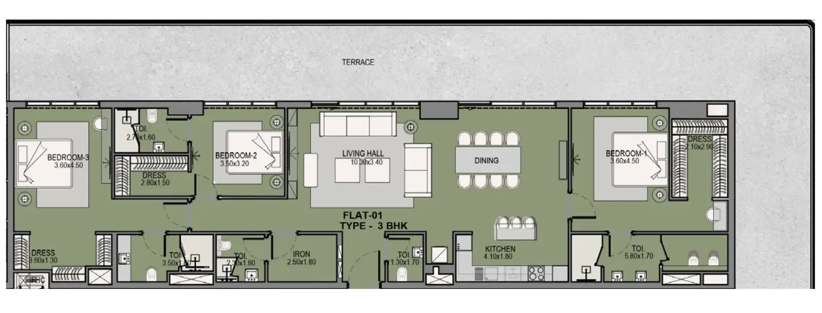 3 Bedrooms apartments - Helvetia Residences