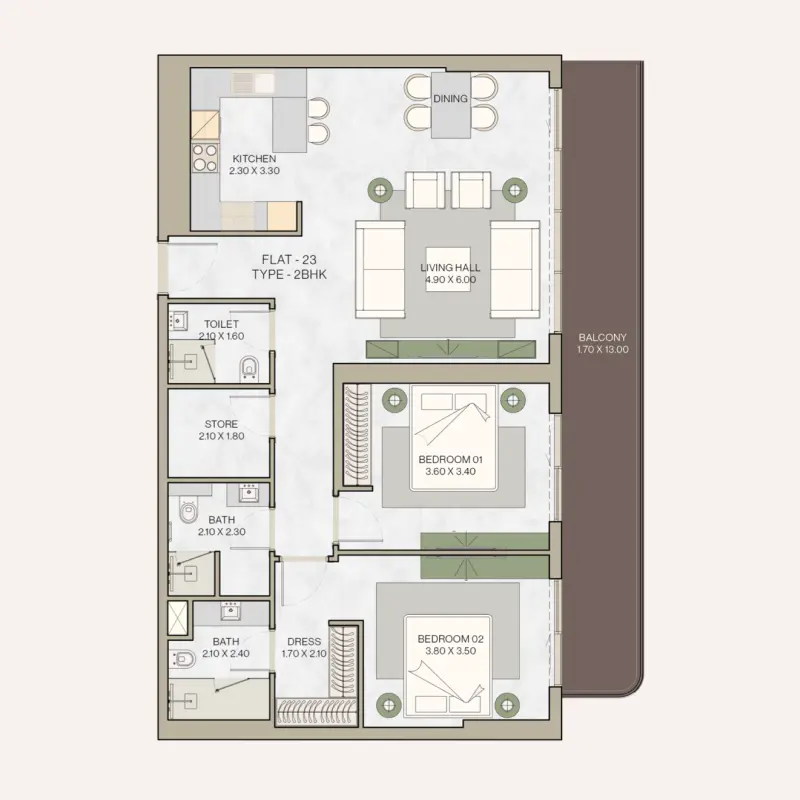 2 bedroom