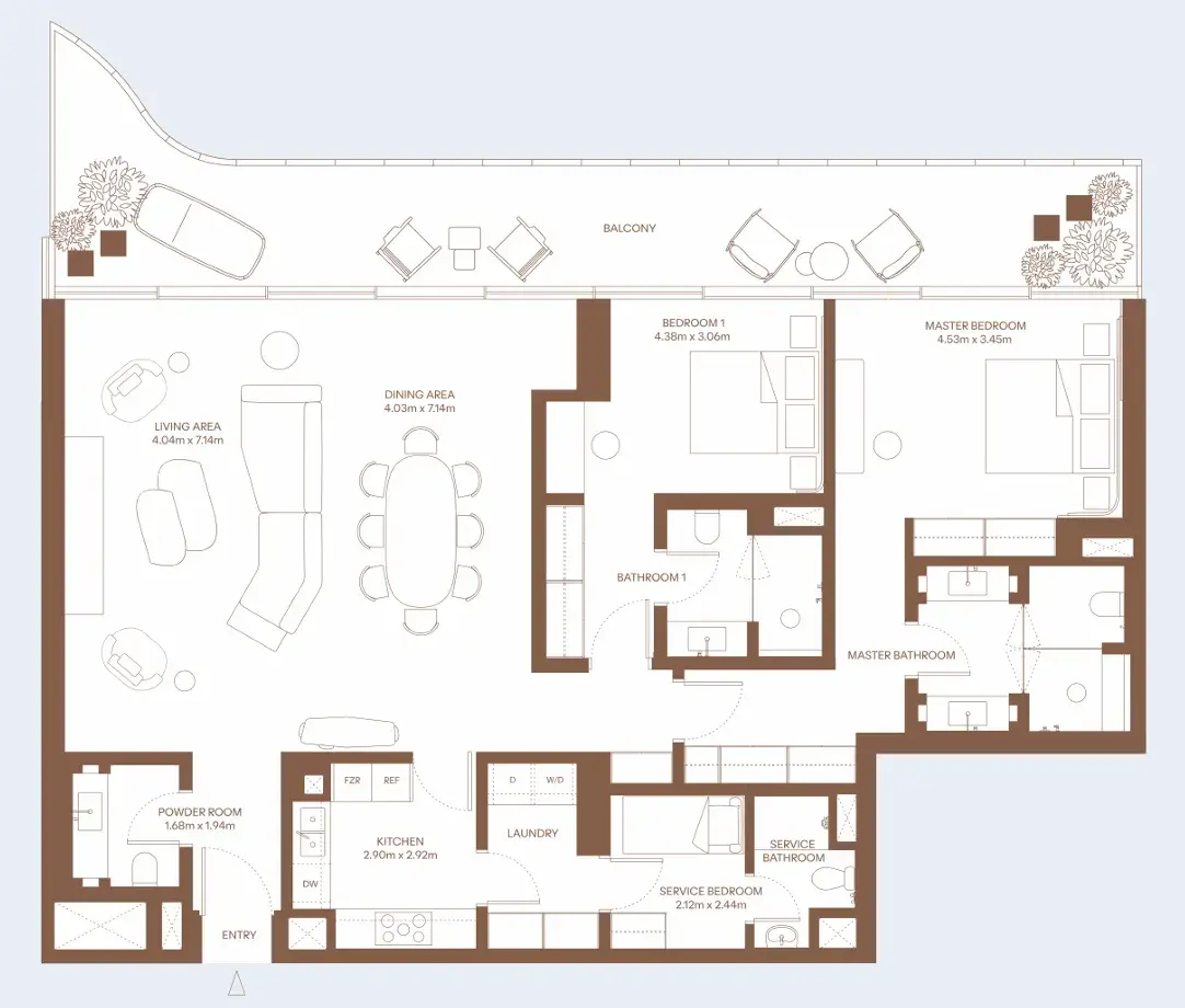 2 Bedrooms apartments - Dubai Harbour Residence