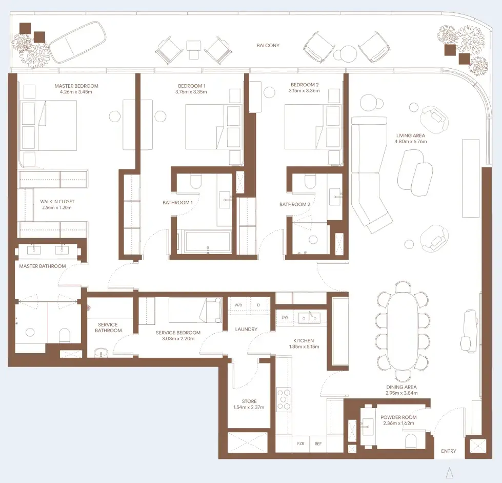 3 Bedrooms apartments - Dubai Harbour Residence
