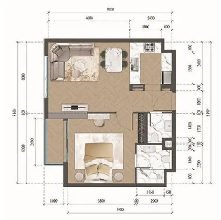 1 Bedroom apartments - Altai Tower