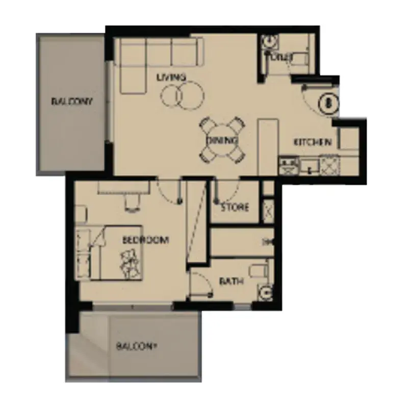 1 Bedroom apartments - Lilium Tower