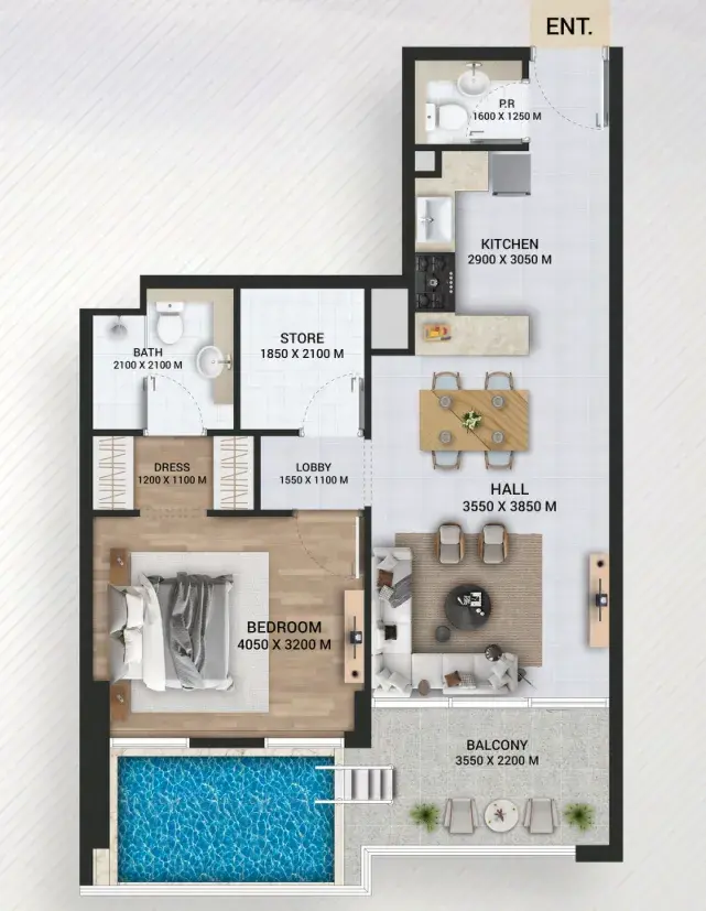 1 Bedroom apartments - Empire Lake Views
