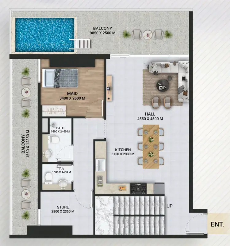 3 Bedrooms apartments - Empire Lake Views